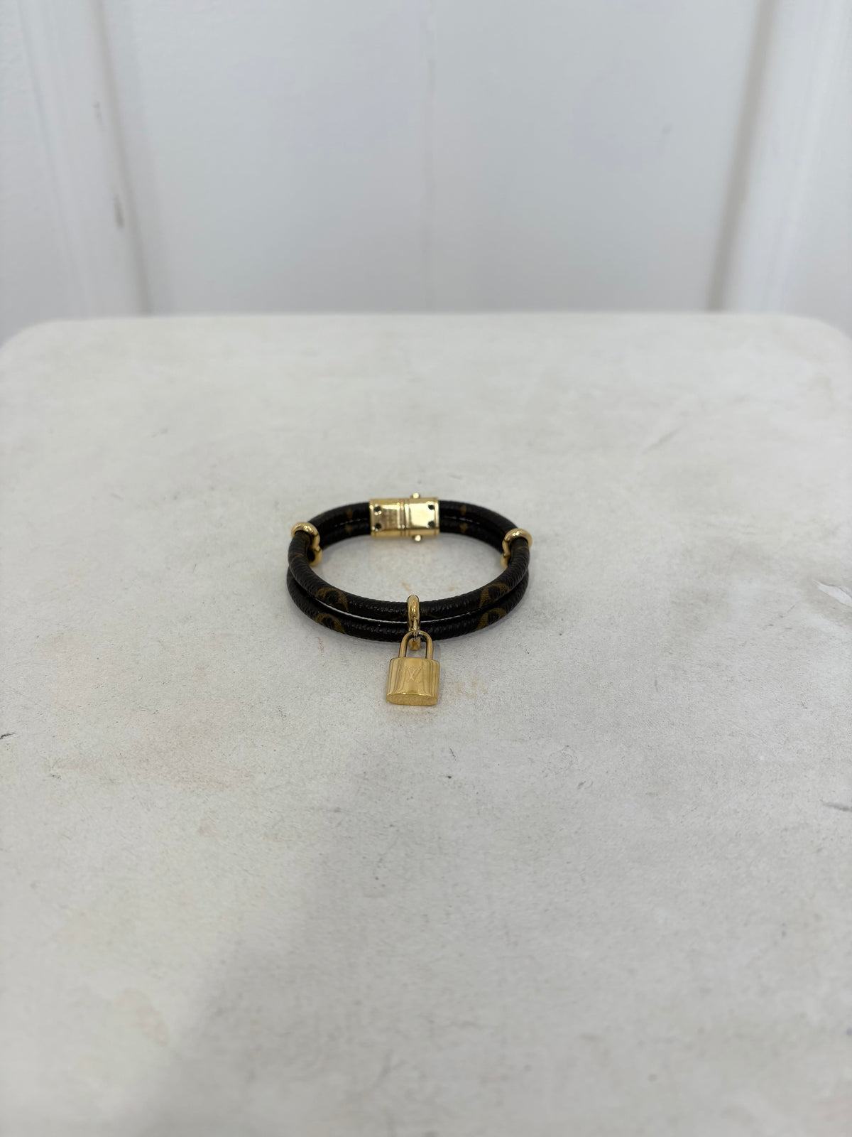 Louis Vuitton Canvas Monogram Lock Bracelet