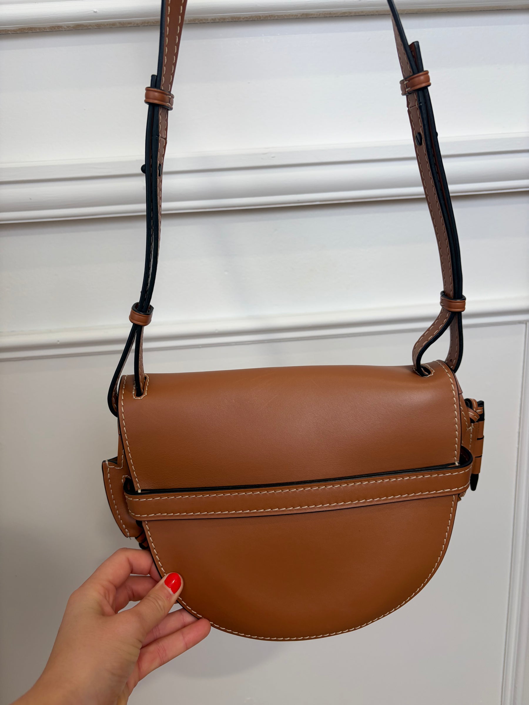 Loewe Tan Woven Leather Gate Bag