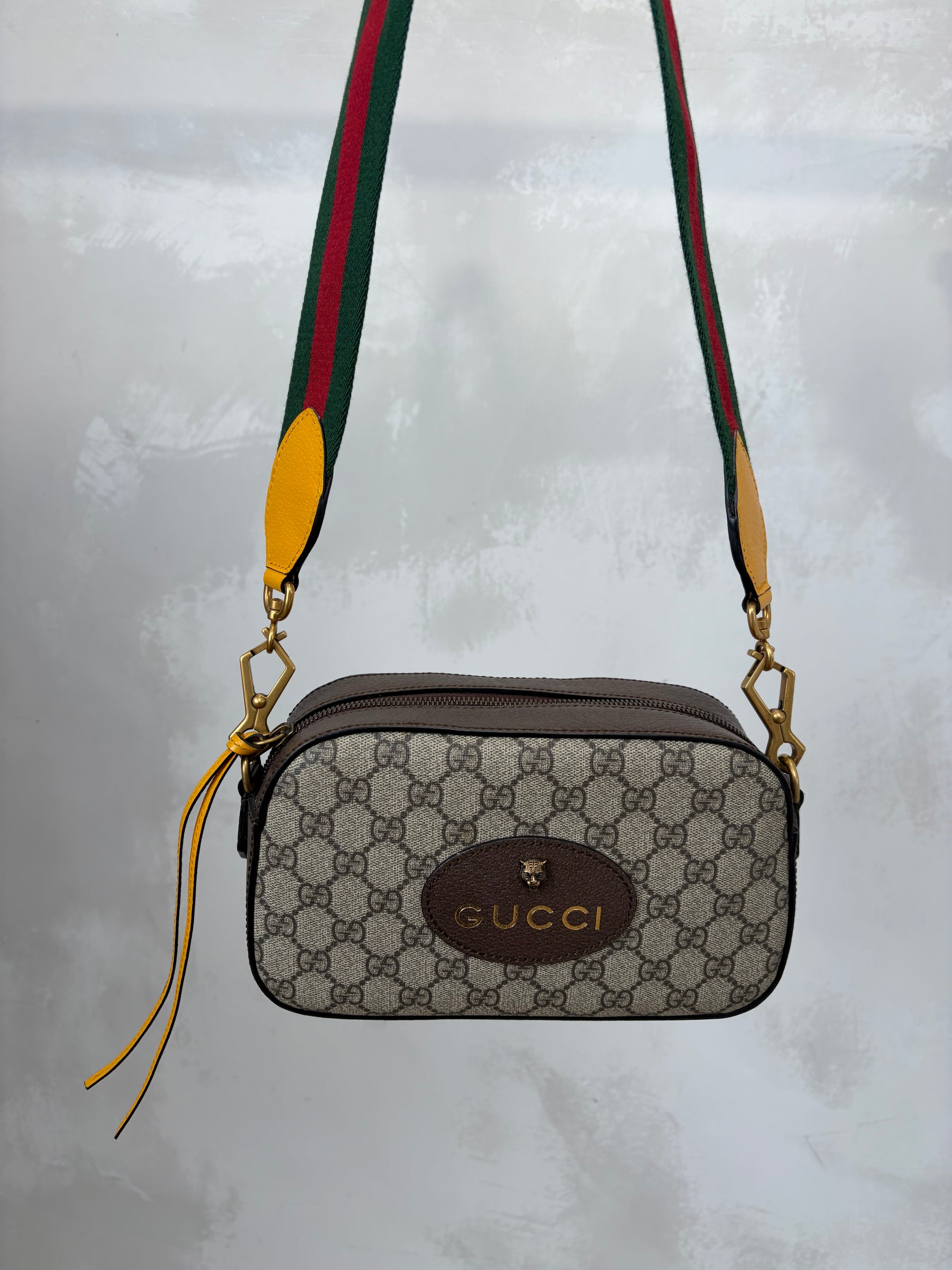 Gucci Canvas Supreme Monogram Tiger Camera Bag