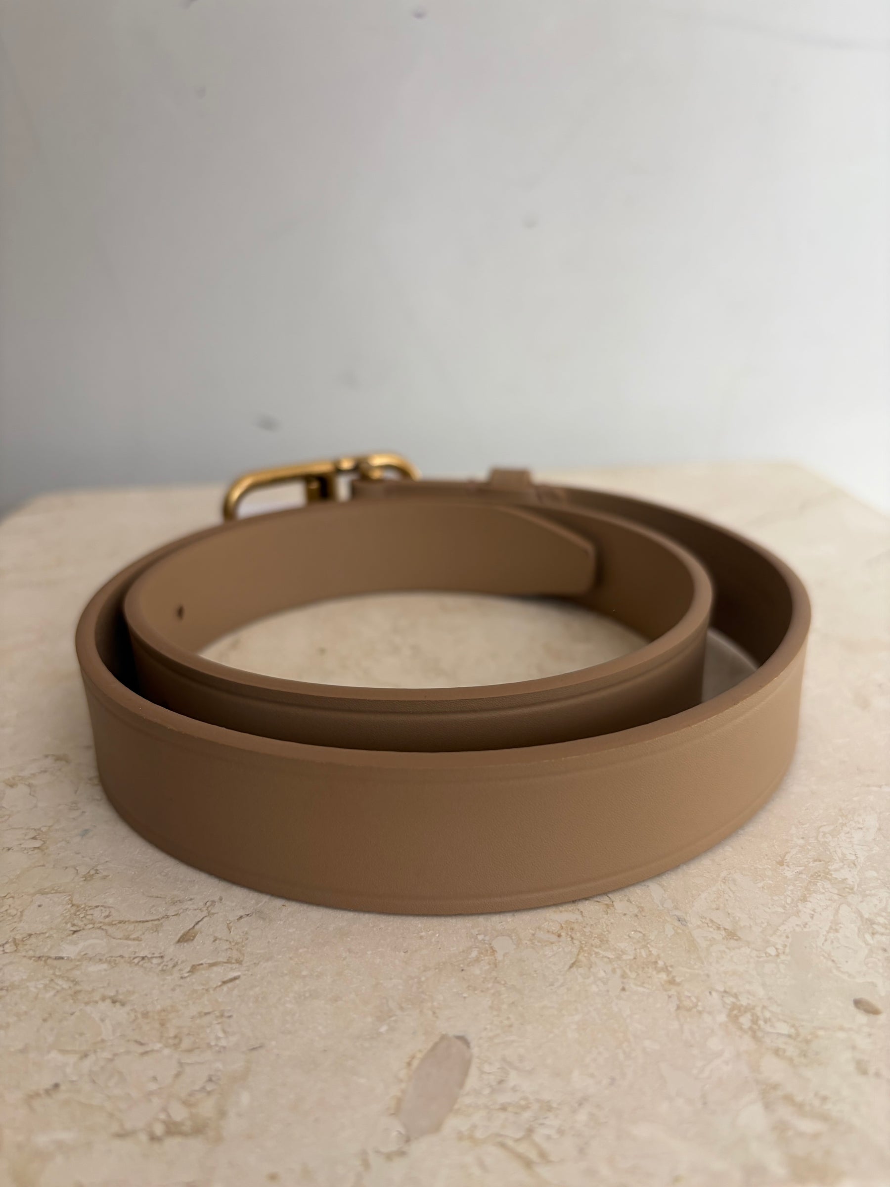 Balenciaga Beige Leather Logo Belt, 70