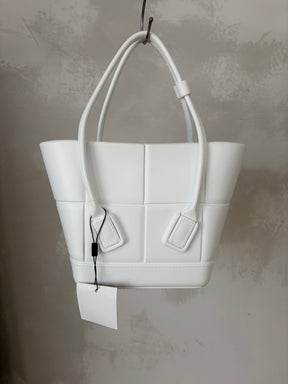 Bottega Veneta Mini Arco Rubber Tote White