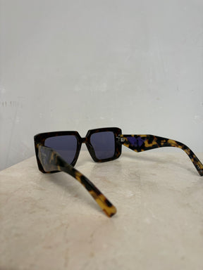 Prada Square Tortoishell Sunglasses Wide Fit