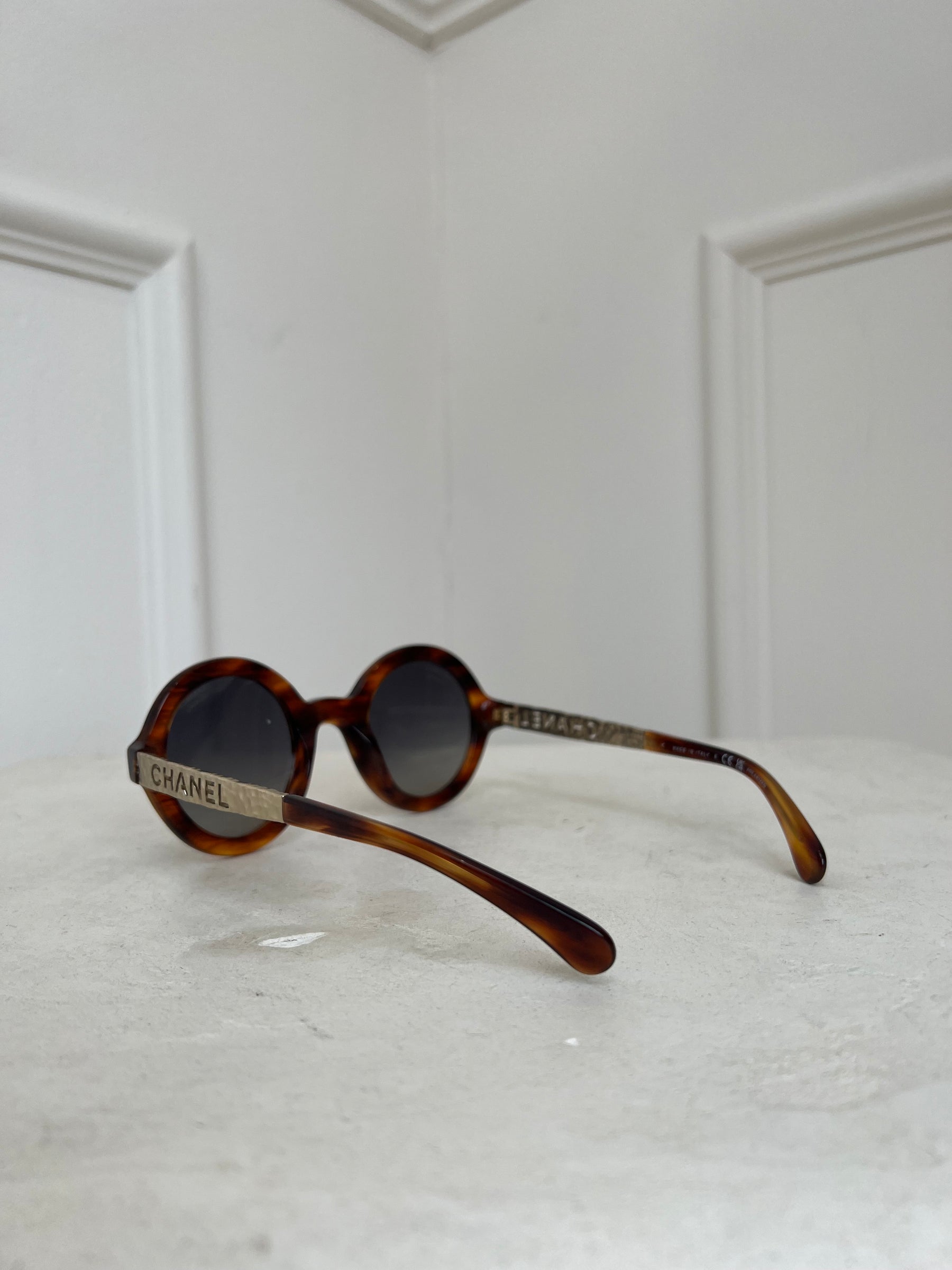 Chanel Round Tortoishell Sunglasses