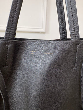 Celine Black Leather Cabas Phantom Tote