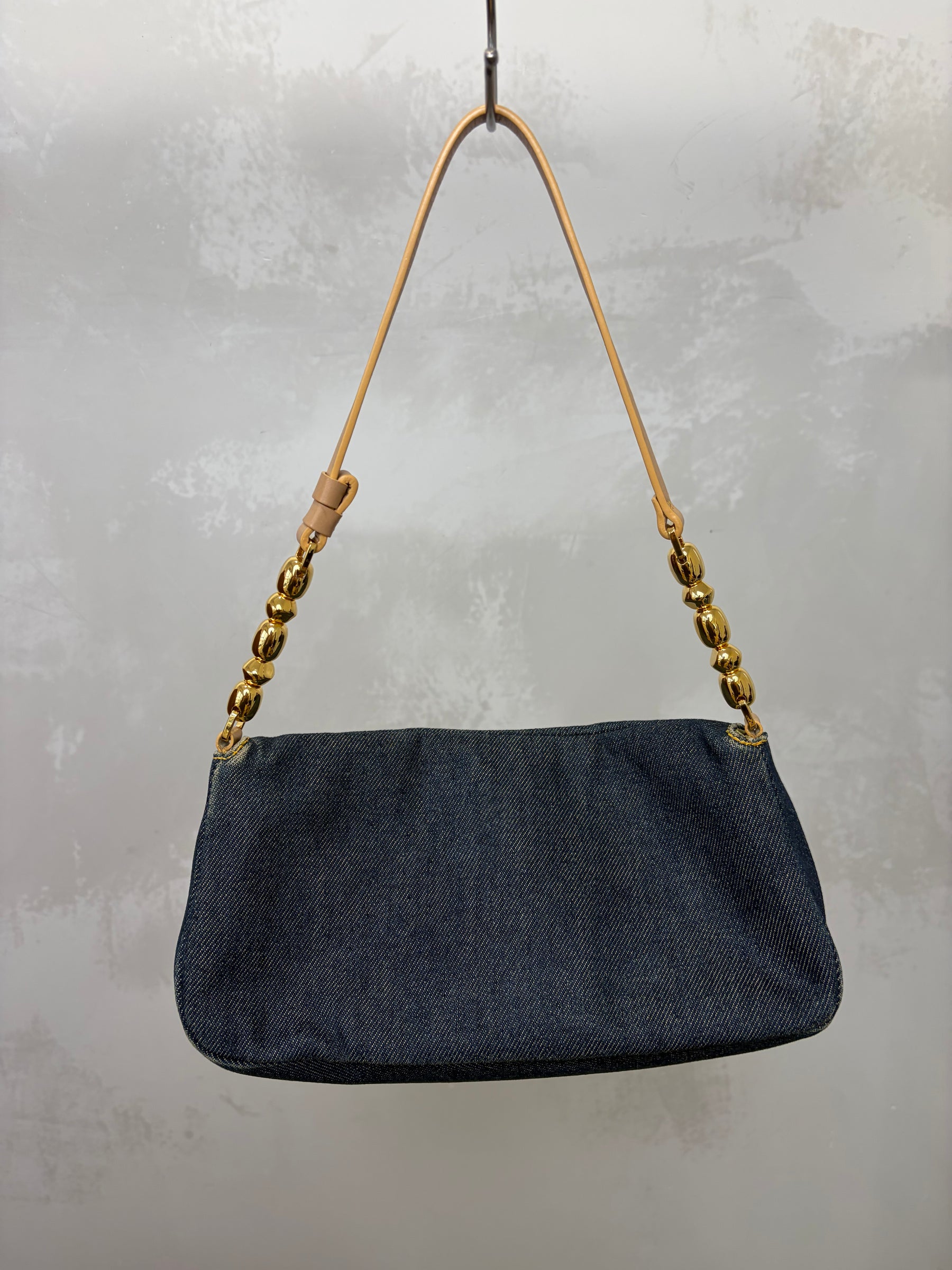Dior Blue Denim Malice Pearl Shoulder Bag
