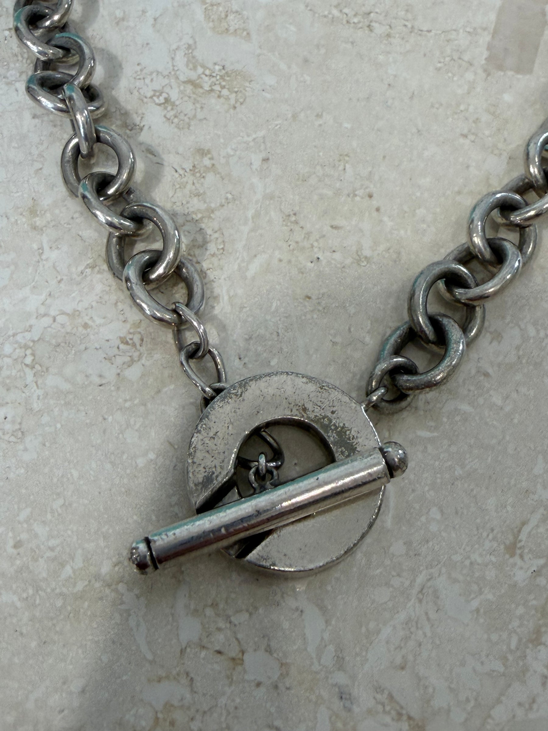 Tiffany & Co. Sterling Silver Toggle Heart Necklace