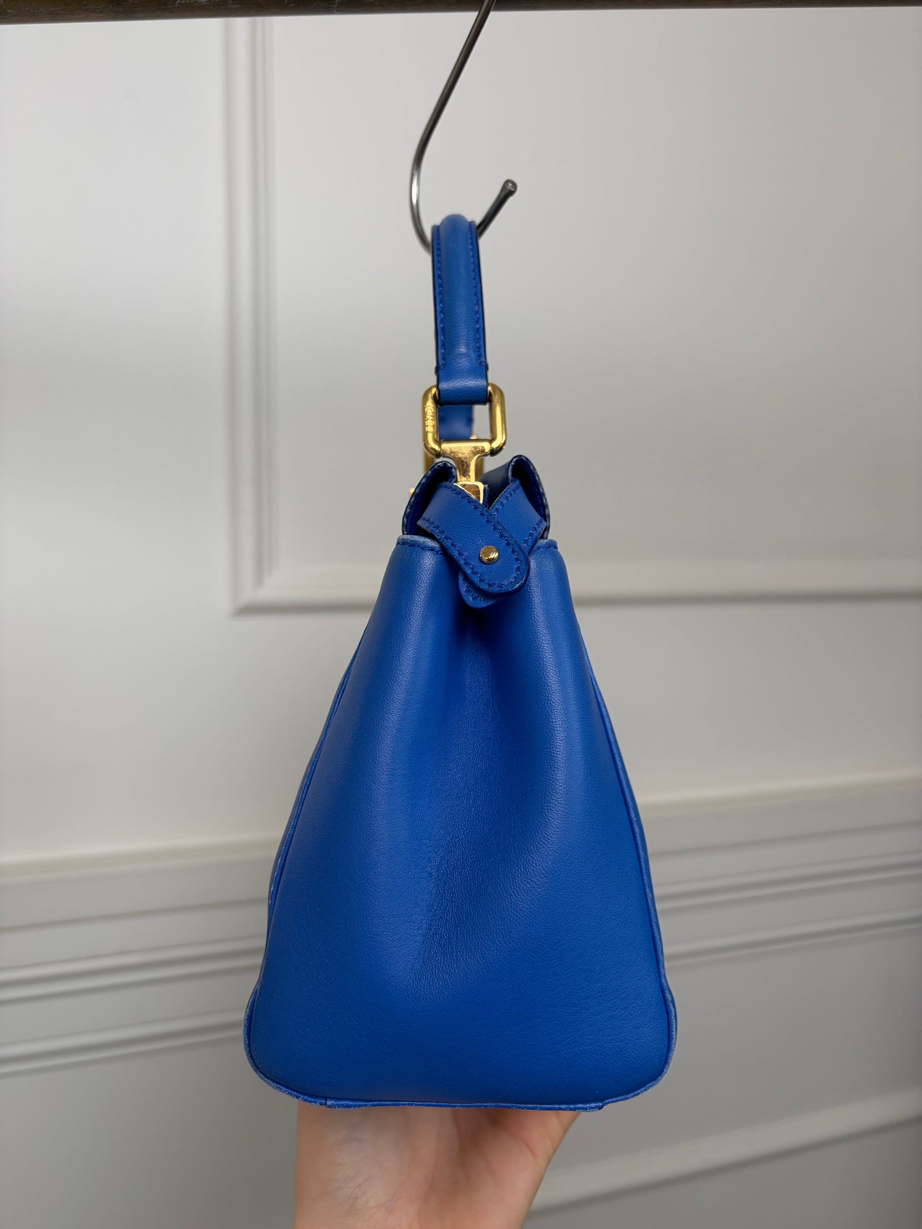 Fendi Blue Leather Mini Peekaboo
