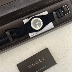 Gucci G Bandeau Watch Black Silver