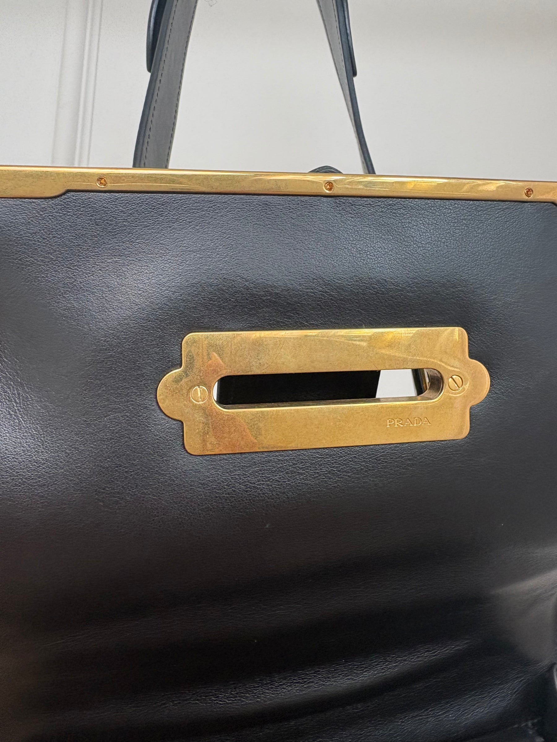 Prada Black Leather Cahier Bag