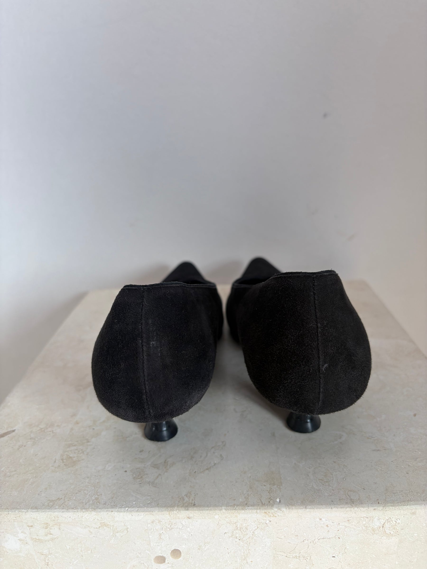 Khaite Black Suede Pointed Pump, 38