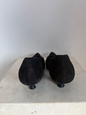 Khaite Black Suede Pointed Pump, 38