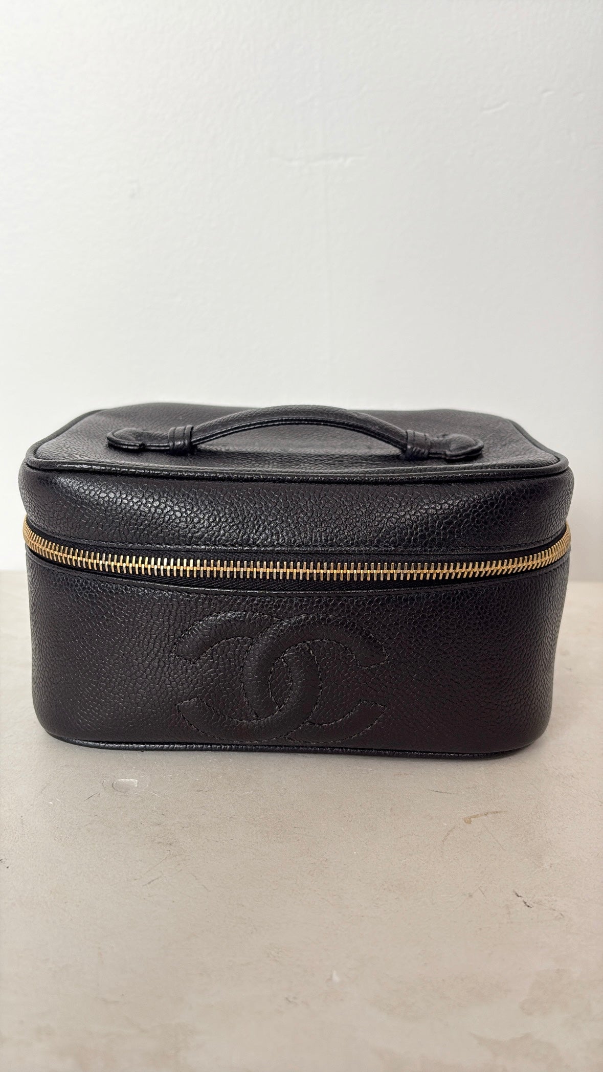Chanel Black Caviar Leather Vanity Case
