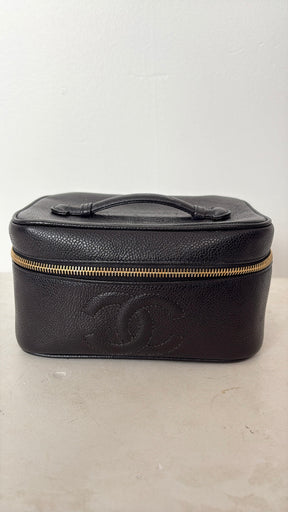 Chanel Black Caviar Leather Vanity Case