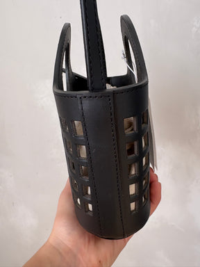 Hereu Black Leather Mini Leather Tote