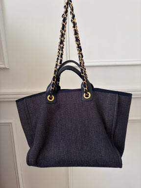 Chanel Navy Canvas Deauville Tote