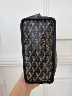 Goyard Black Goyardine Canvas Reversible Anjou Mini Tote