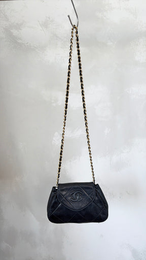 Chanel Vintage Mini Cross Body Bag Black GHW