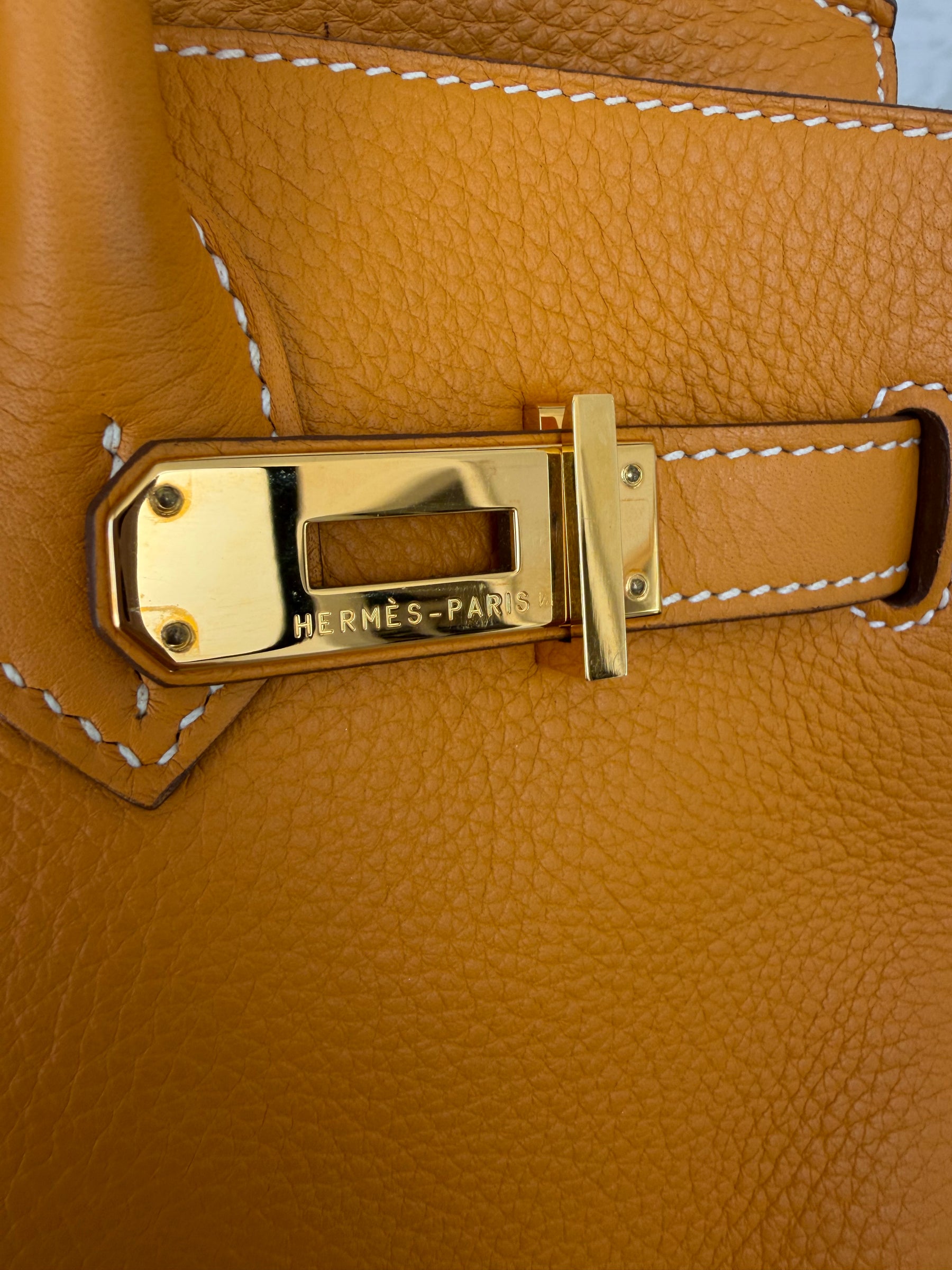 Hermès Marigold Togo Leather Birkin 30 with Gold Hardware