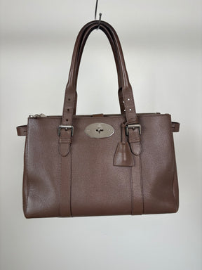 Mulberry Taupe Leather Double Zip Bayswater Tote