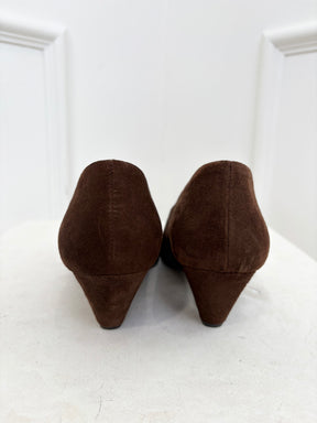 bassike Brown Suede Pointed Pump, 37