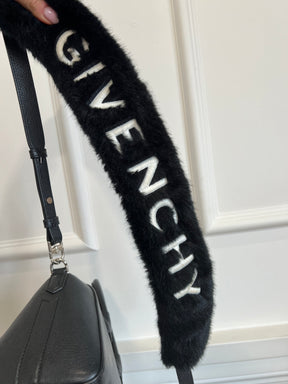 Givenchy Black Leather Mini Antigona with Faux Fur Logo Strap