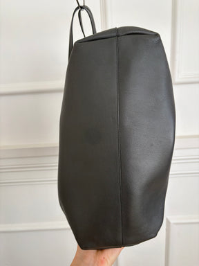 YSL Leather Tote Dark Brown
