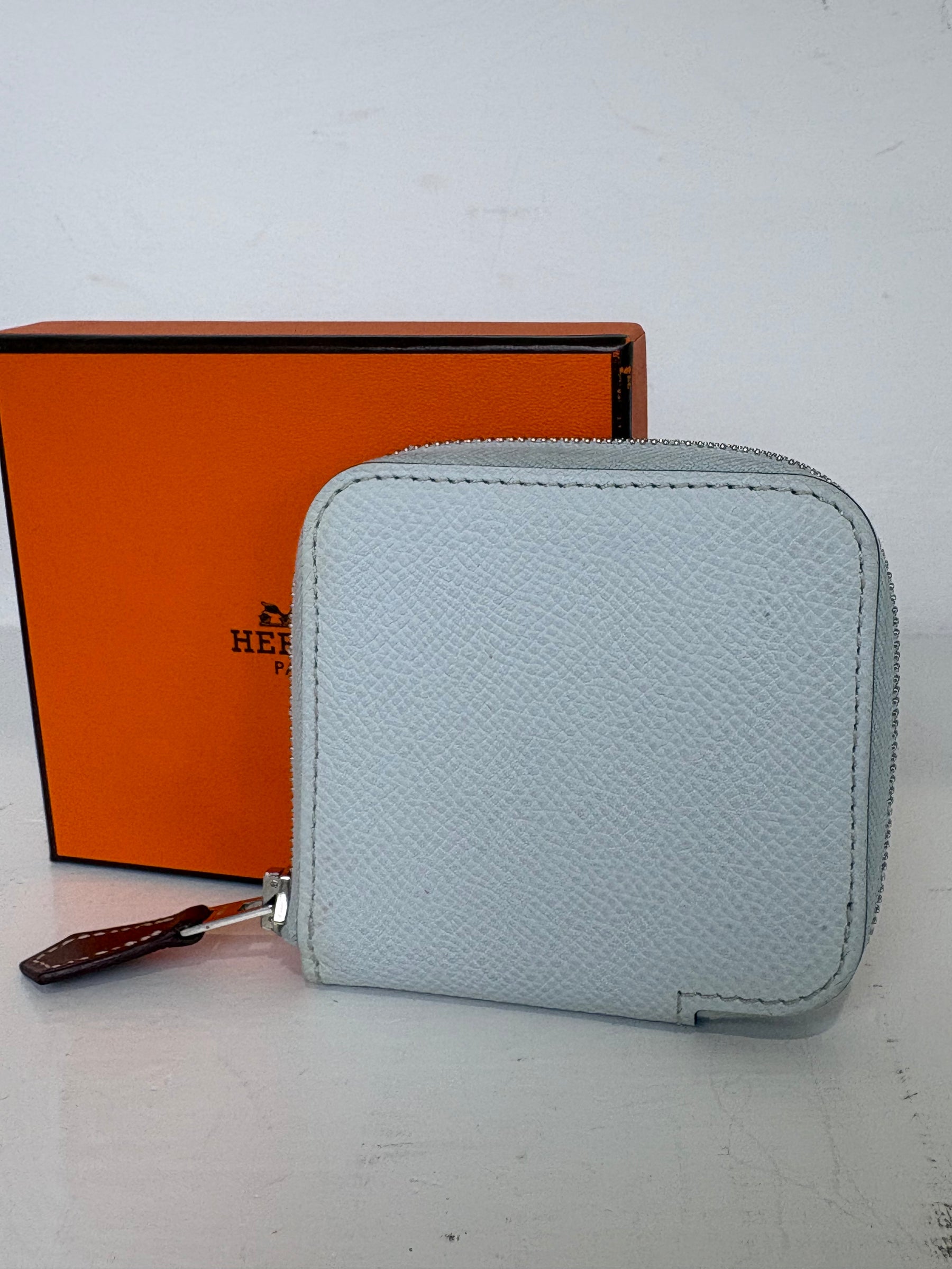 Hermès Light Blue Silk'in Change Purse