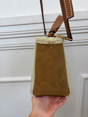 Tory Burch Small Shearling Bucket Bag