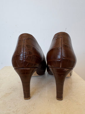 Camilla and Marc Croc Embossed Pointed Pumps, 39