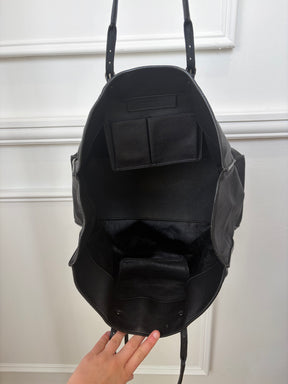 Balenciaga Black Leather Papier Tote