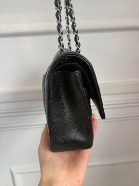 Chanel Black Caviar Leather Medium Classic Flap