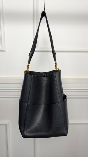 Céline Black Leather Seau Sangle Bucket Bag