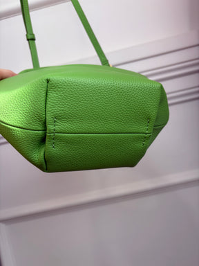 Oroton Green Leather Mini Top Handle Bag