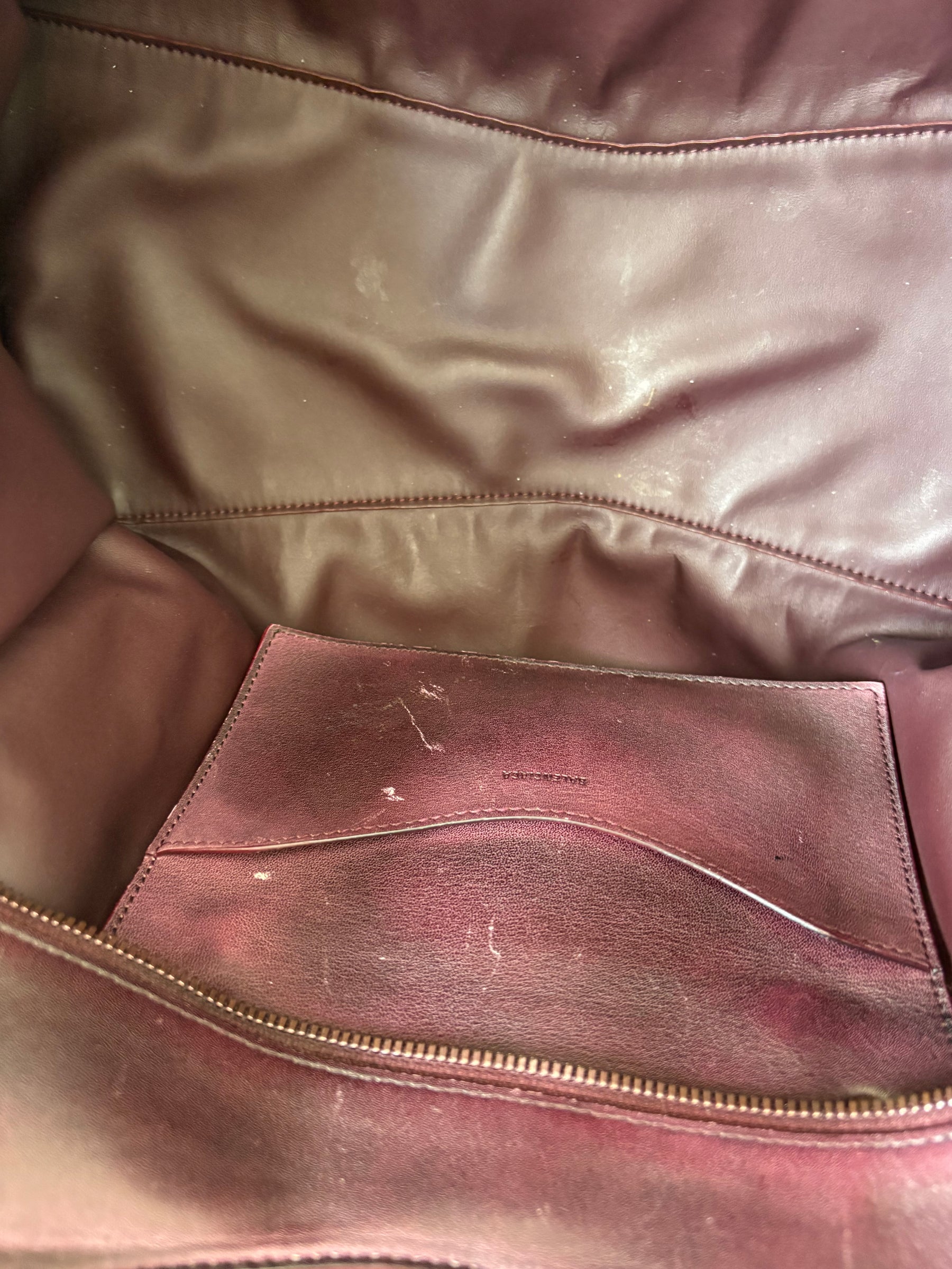 Balenciaga Neo Classic Medium City Bag in Burgundy Distressed Leather