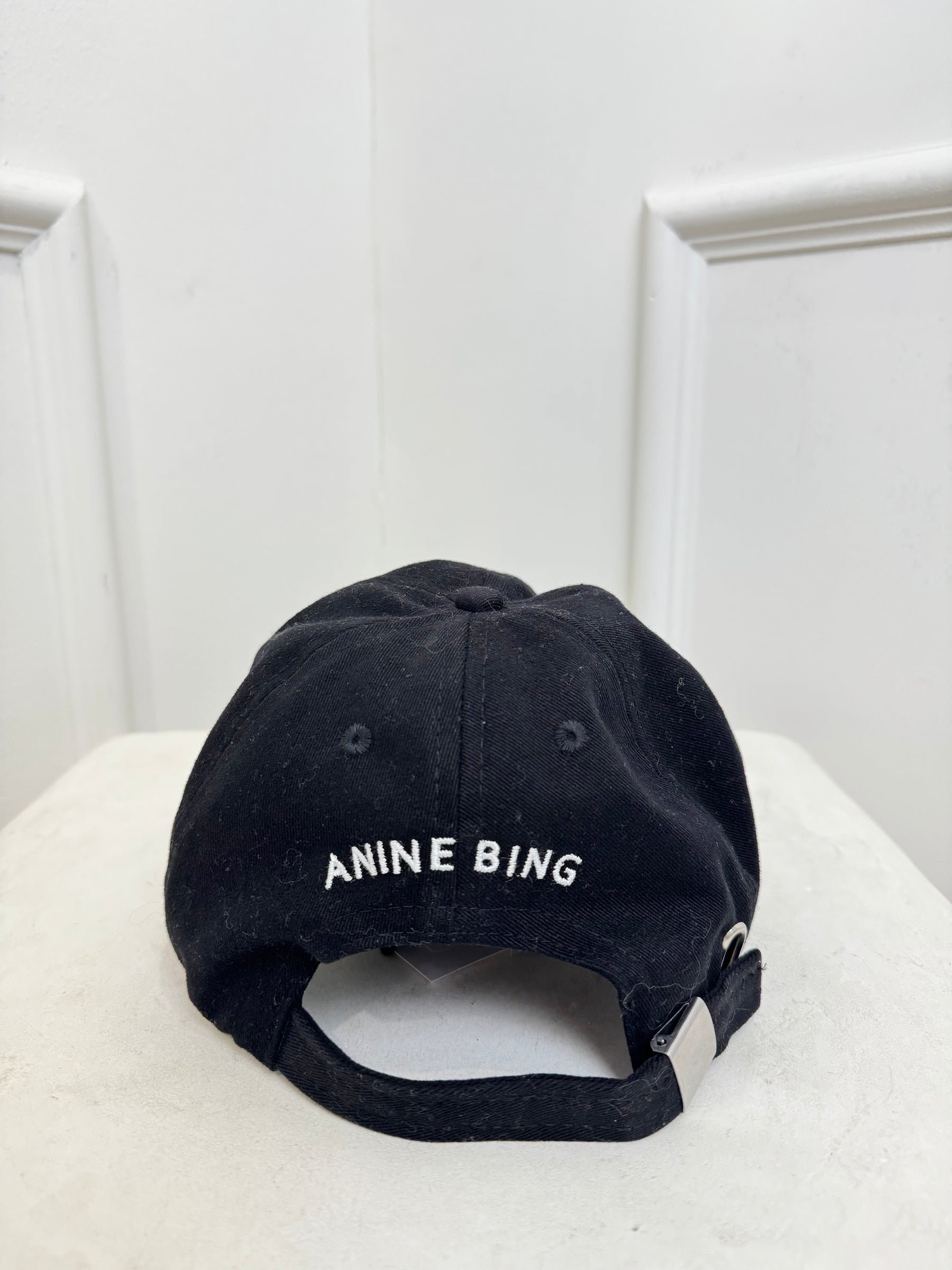 Anine Bing Black and White Logo Cap
