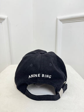 Anine Bing Black and White Logo Cap