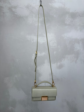 Golden Goose Sage Lizard Embossed Mini Top Handle Crossbody Bag