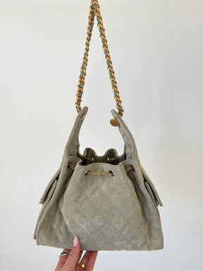 Chanel Small 25 in Sage Suede Bag