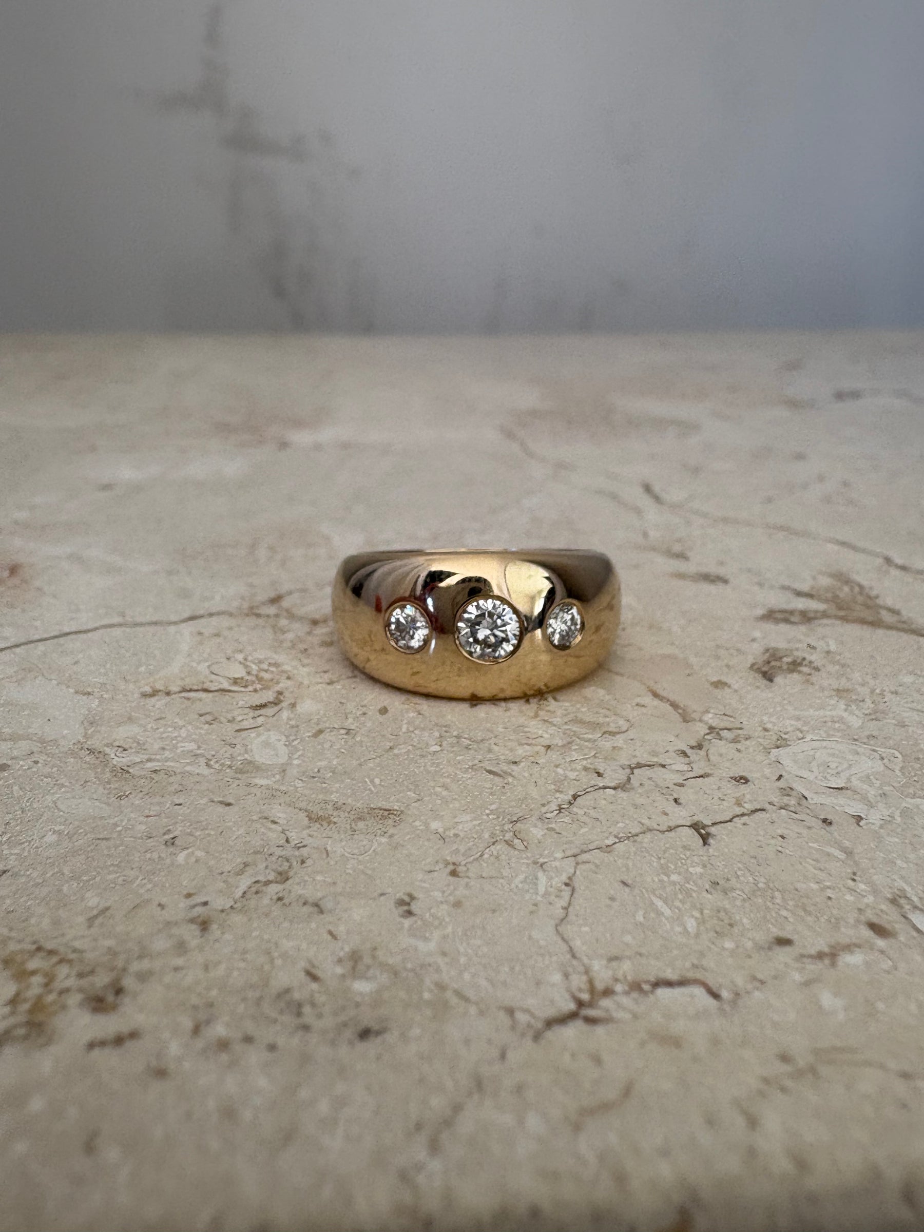 Goldie Paris Yellow Gold and Diamond Gypsy Ring