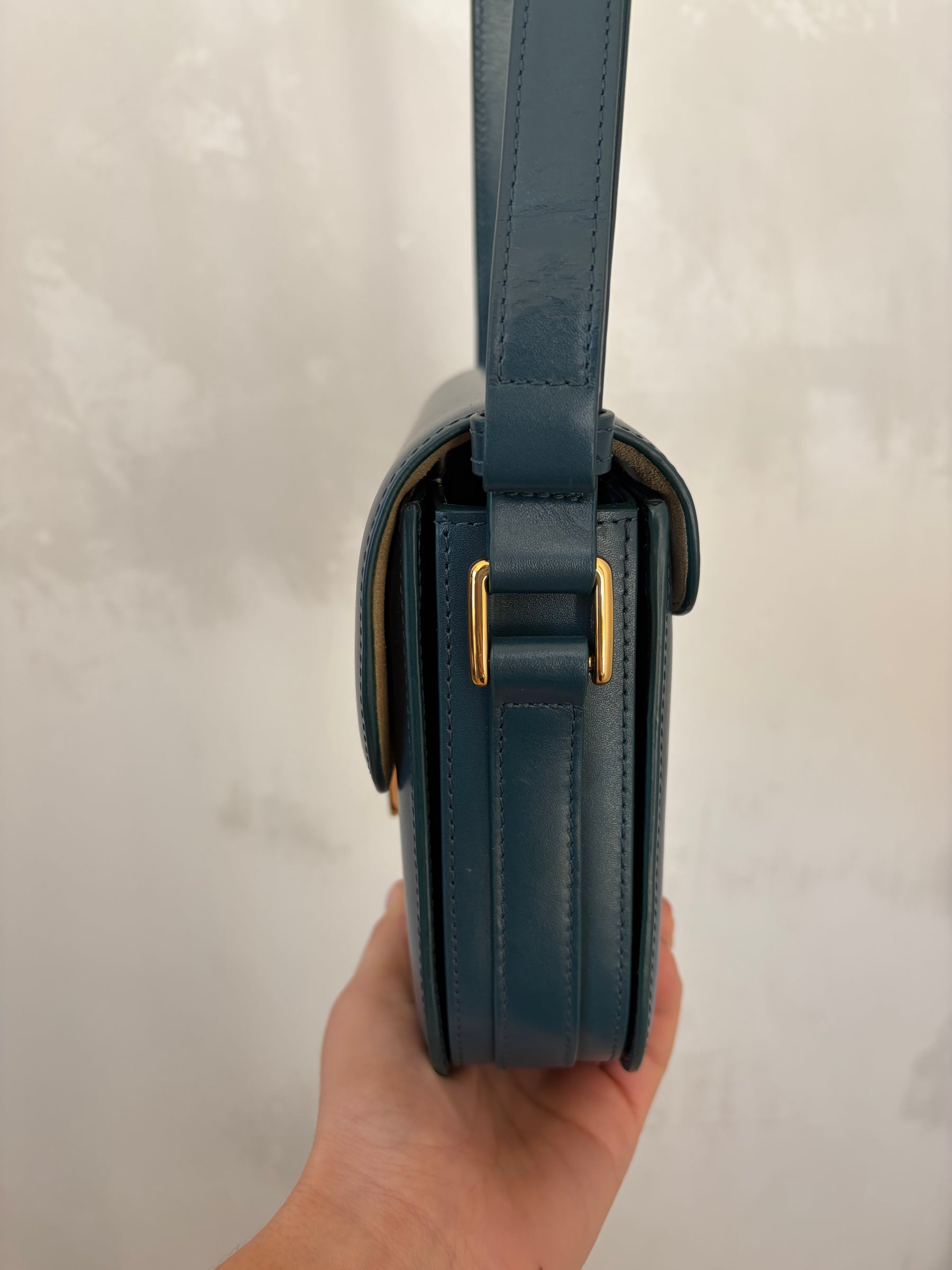 A.P.C. Teal Leather Grace Bag