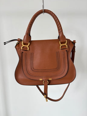 Chloé Tan Leather Medium Marcie Shoulder Bag