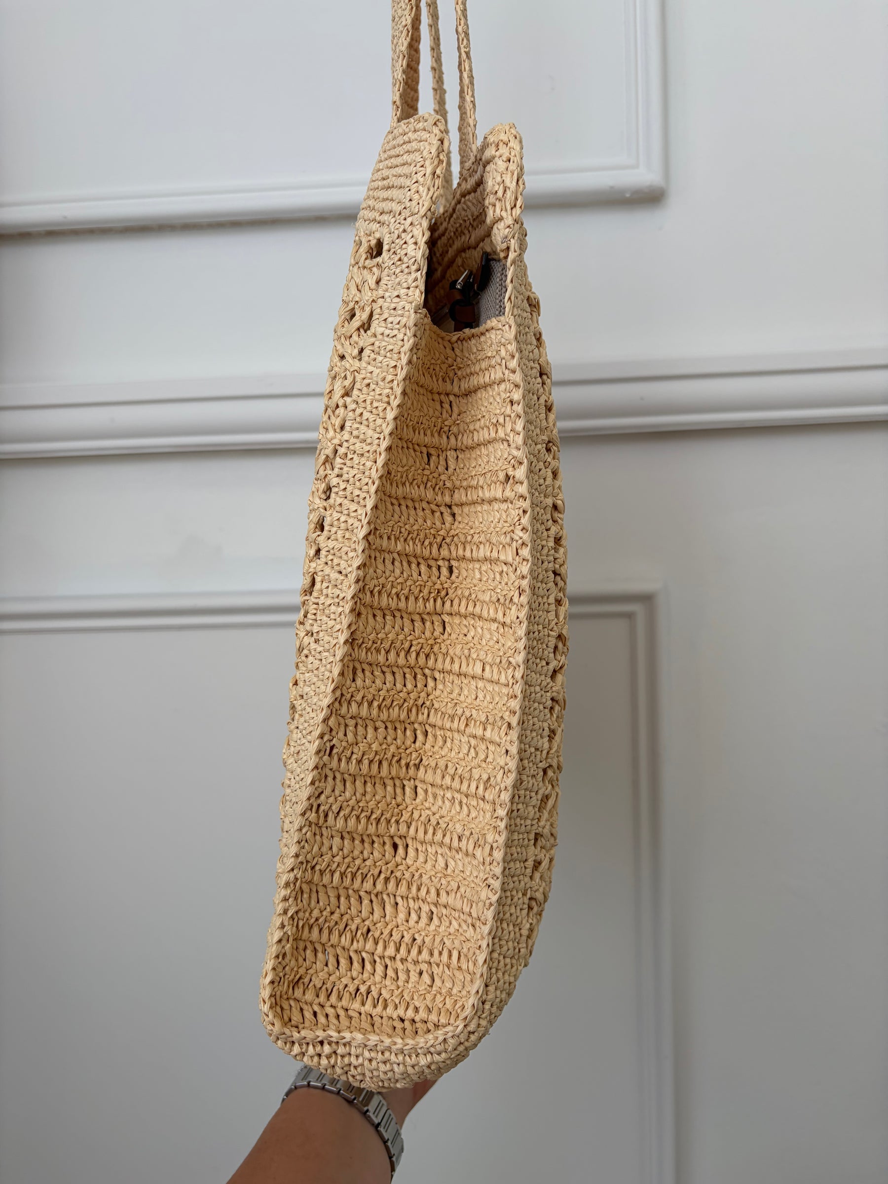 Miu Miu Raffia Logo Tote