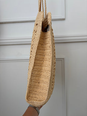 Miu Miu Raffia Logo Tote
