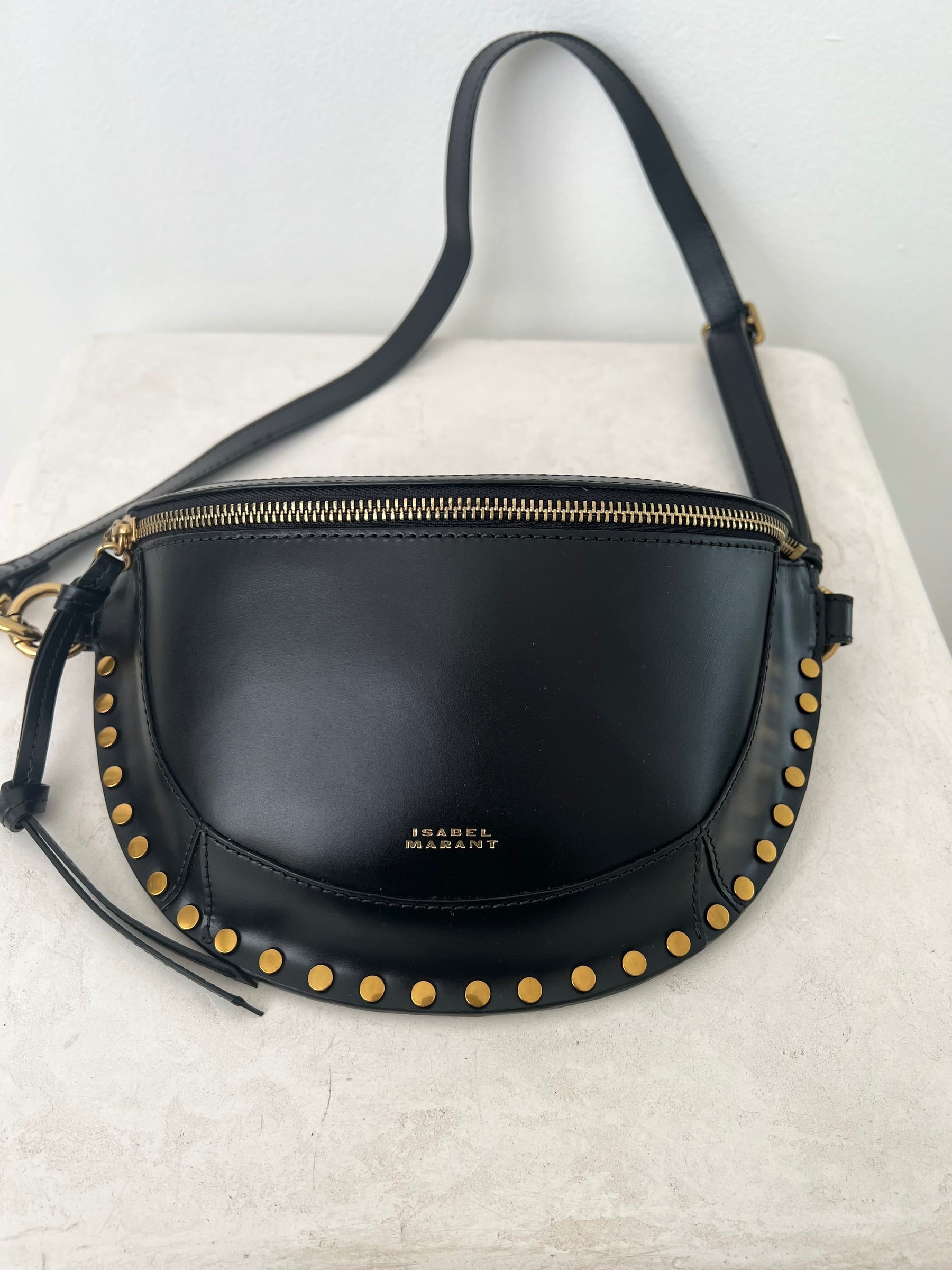 Isabel Marant Black Leather Skano Belt Bag