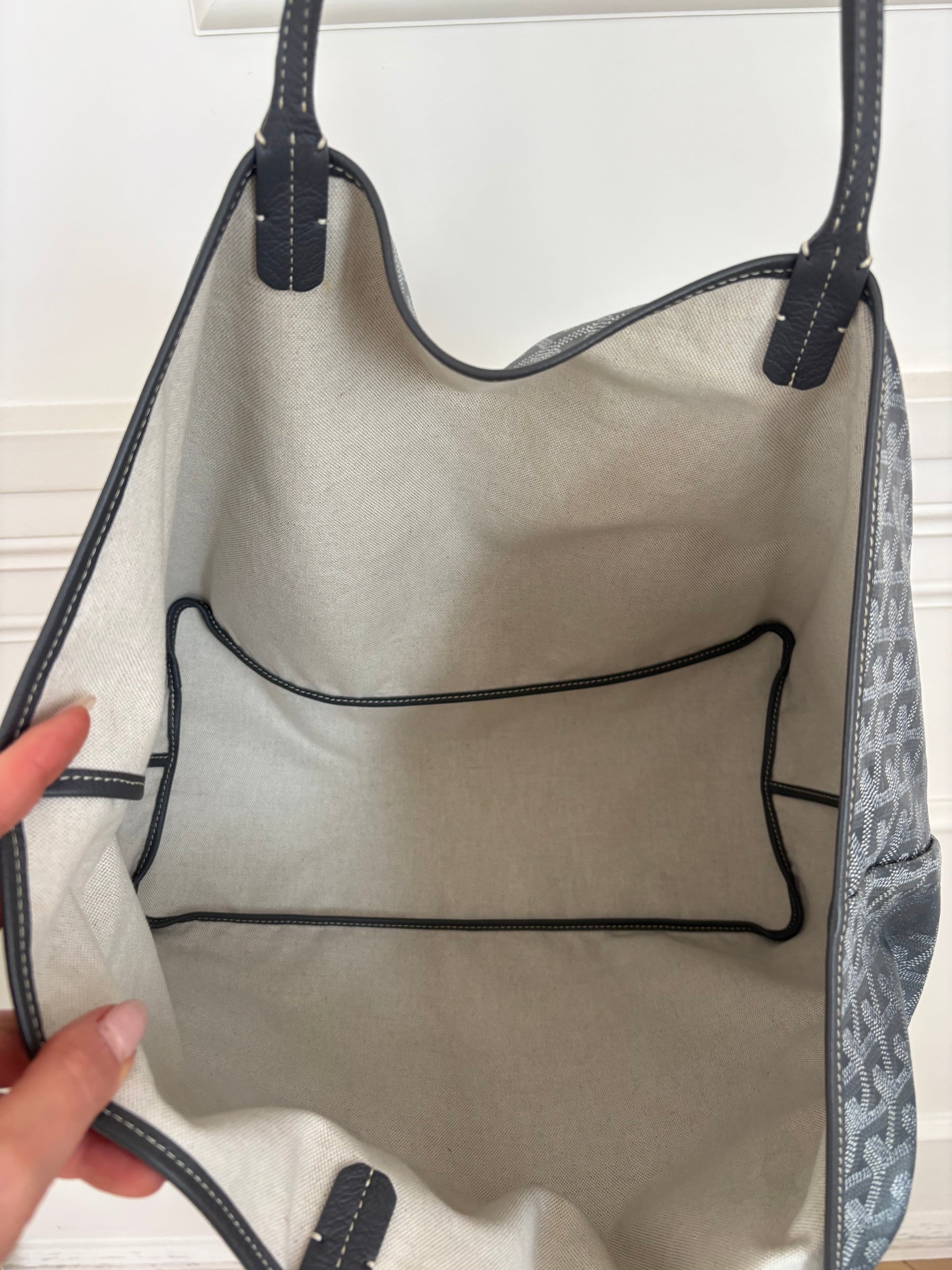 Goyard Saint Louis Coated Canvas GM Tote Bag Grey