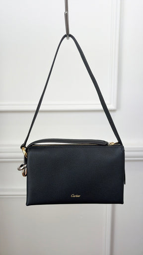 Cartier Black Leather Mini Trinity Bag
