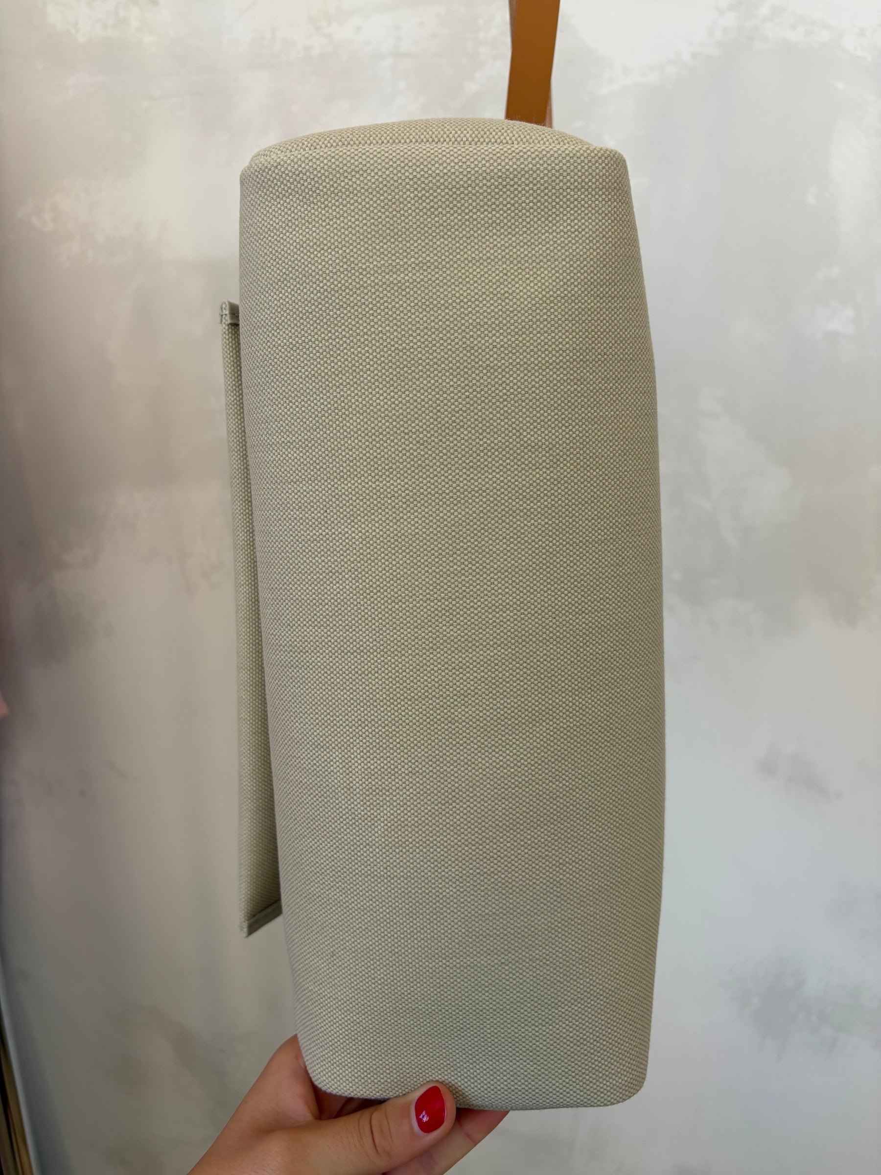 Hermès Special Order Herbag Zip Retourné 31 in Beton Canvas and Naturel-Sable Leather