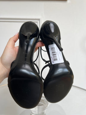 Saint Laurent Cassandra 100 Leather Sandals, 38.5