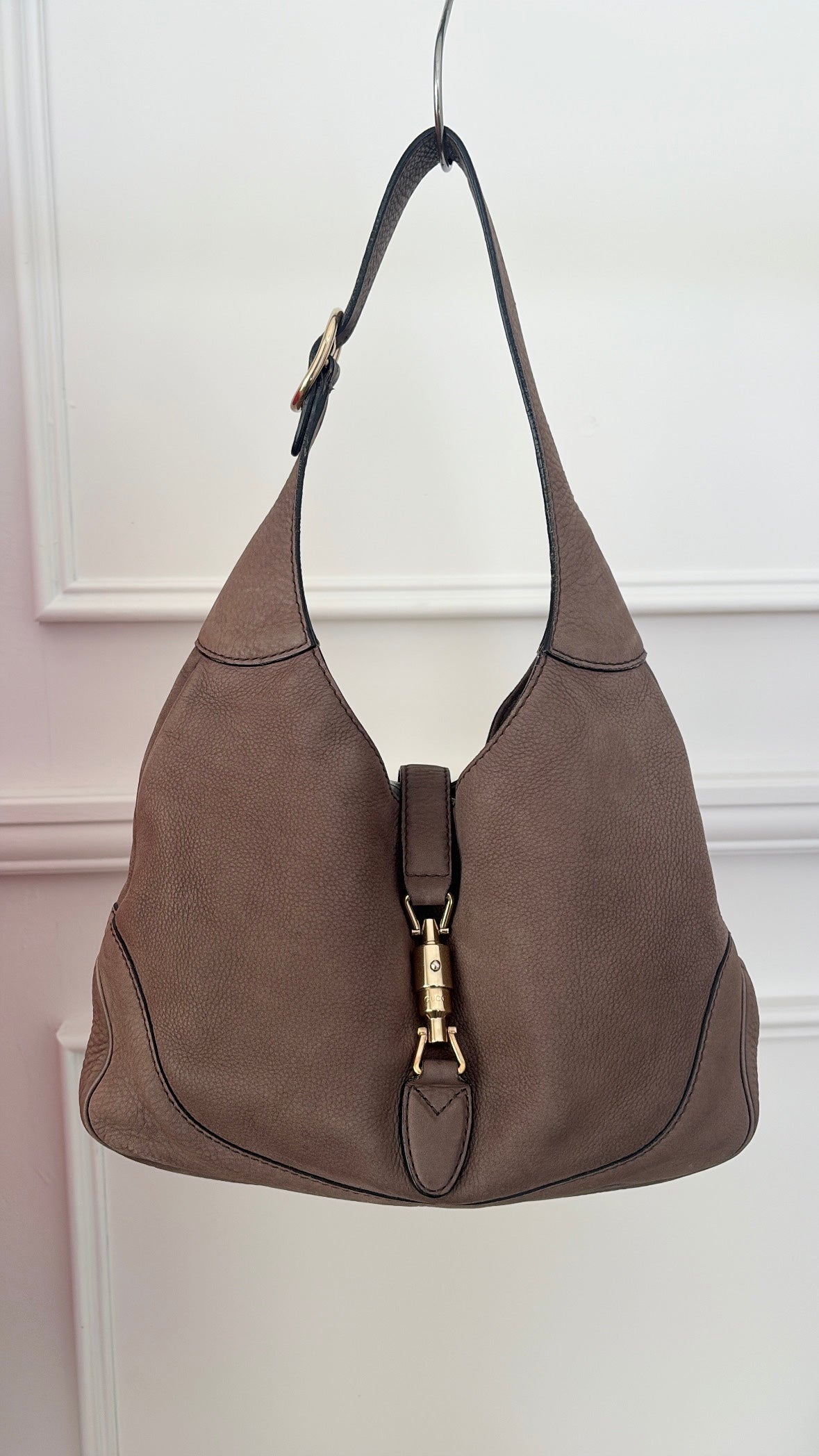 Gucci Taupe Nubuck Jackie Bag