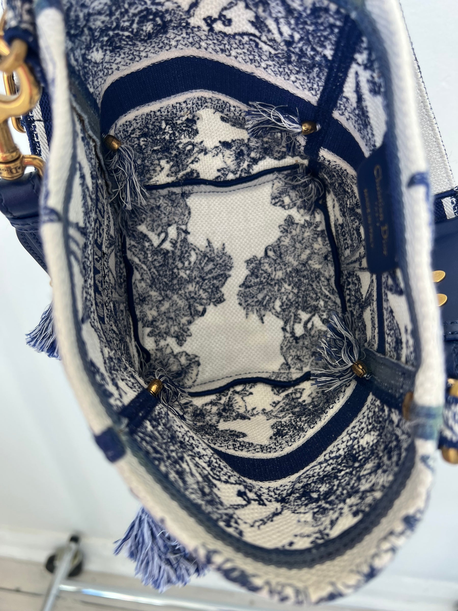 Dior Blue and White Small Canvas 'Rêve d'Infini' D-Bubble Bucket Bag